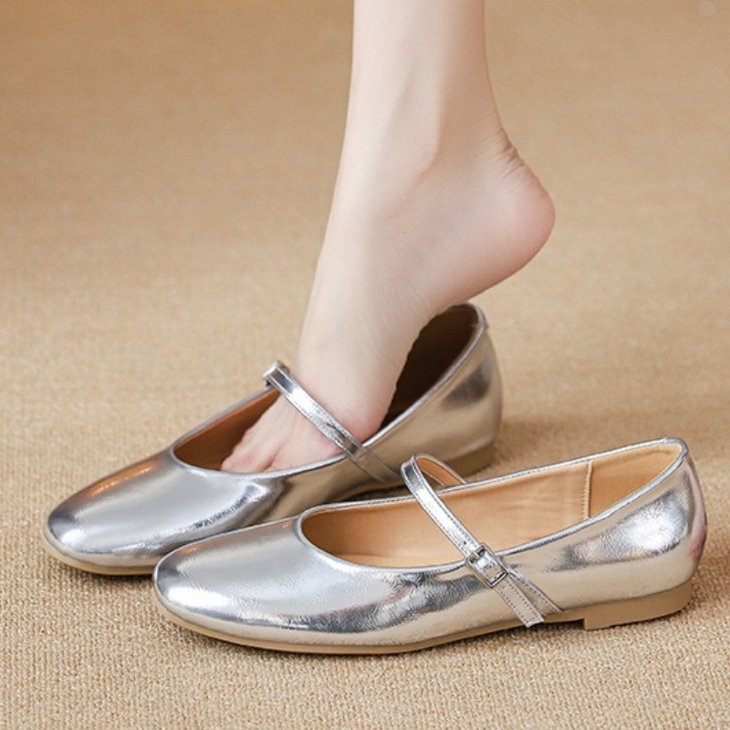 Womens Heels - Ballerine argento Scarpe da donna eleganti