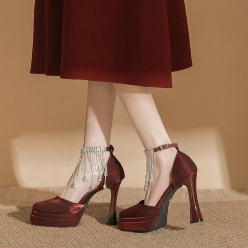 Pump Heel Block - Scarpe da Sposa Mary Jane da