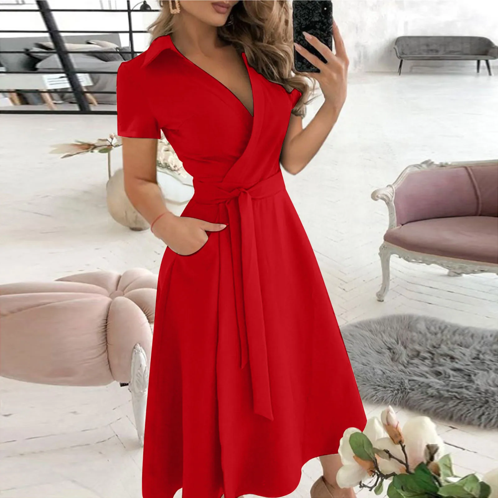 Abito da ufficio con volant mo - Women'S Red Formal Wear recensione e prezzo
